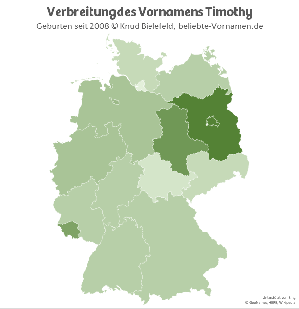 In Berlin und Brandenburg ist der Name Timothy besonders beliebt.