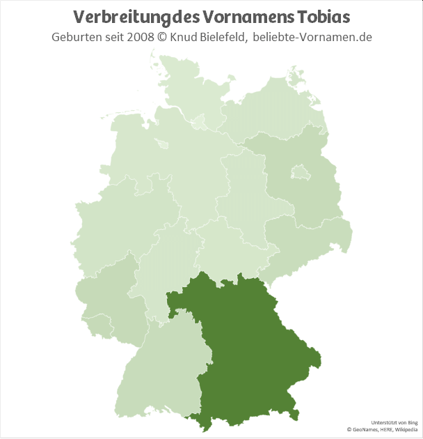 In Bayern ist der Name Tobias besonders beliebt.