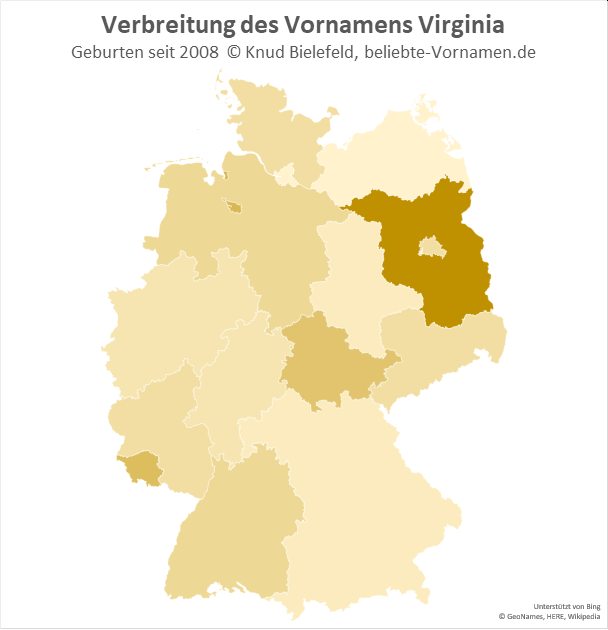 In Brandenburg ist der Name Virginia besonders beliebt.