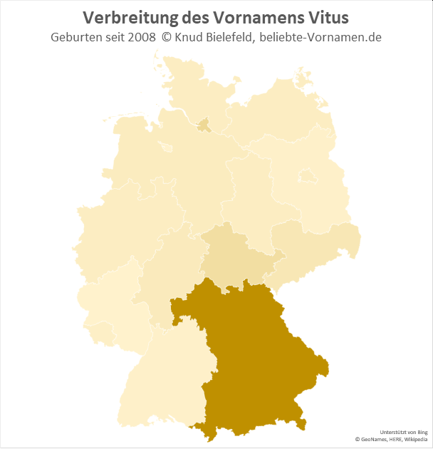 Besonders populär ist der Name Vitus in Bayern.