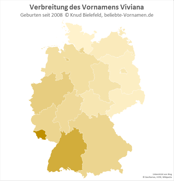 Im Saarland ist der Name Viviana besonders beliebt.