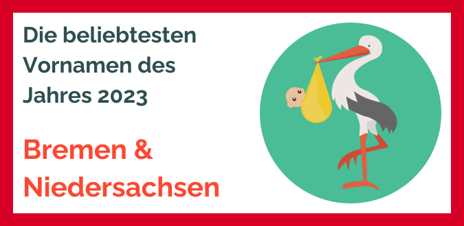 Vornamenhitliste 2023 Bremen und Niedersachsen