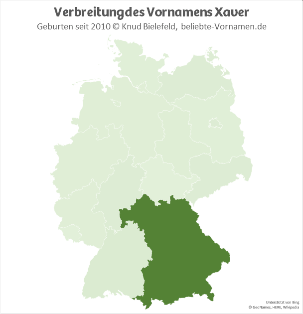 Den Namen Xaver gibt es fast nur in Bayern.