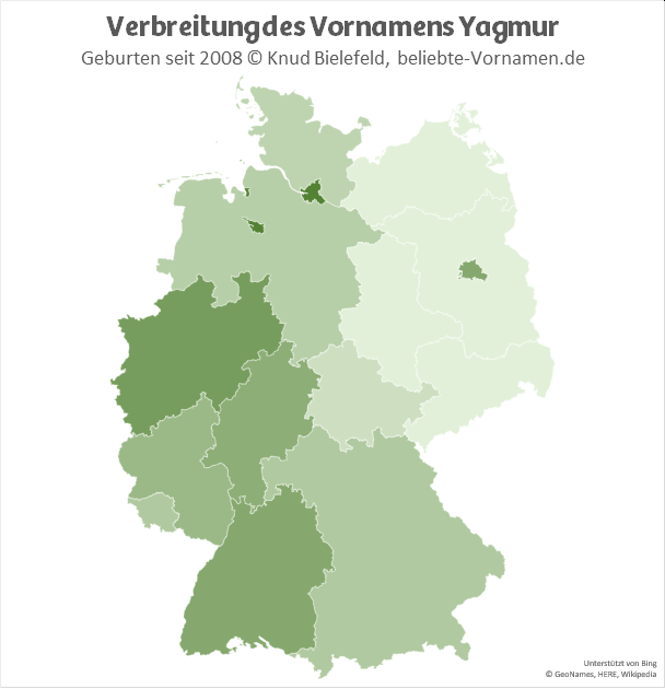 In Hamburg und in Bremen ist der Name Yagmur besonders beliebt.