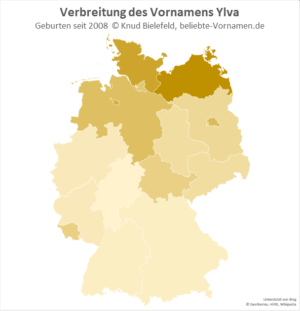 In Mecklenburg-Vorpommern ist der Name Ylva besonders beliebt.