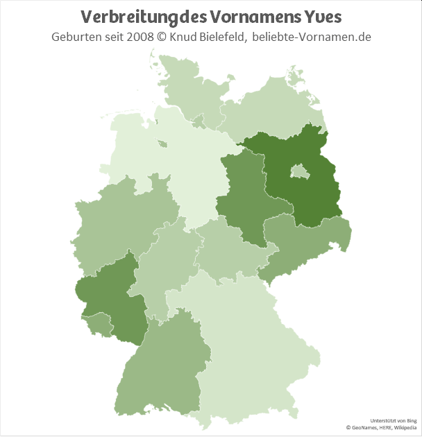 Am populärsten ist der Name Yves in Brandenburg.