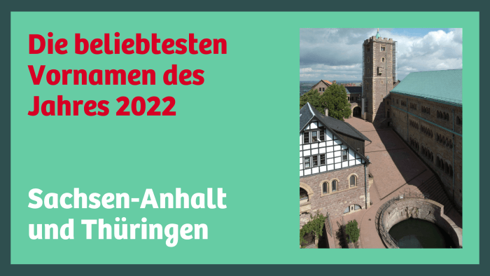 beliebteste Vornamen 2022 in Sachsen-Anhalt und Thüringen