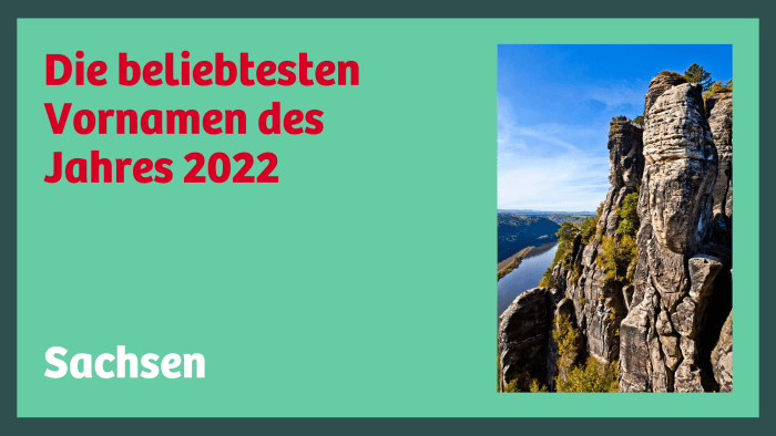 beliebteste Vornamen 2022 in Sachsen